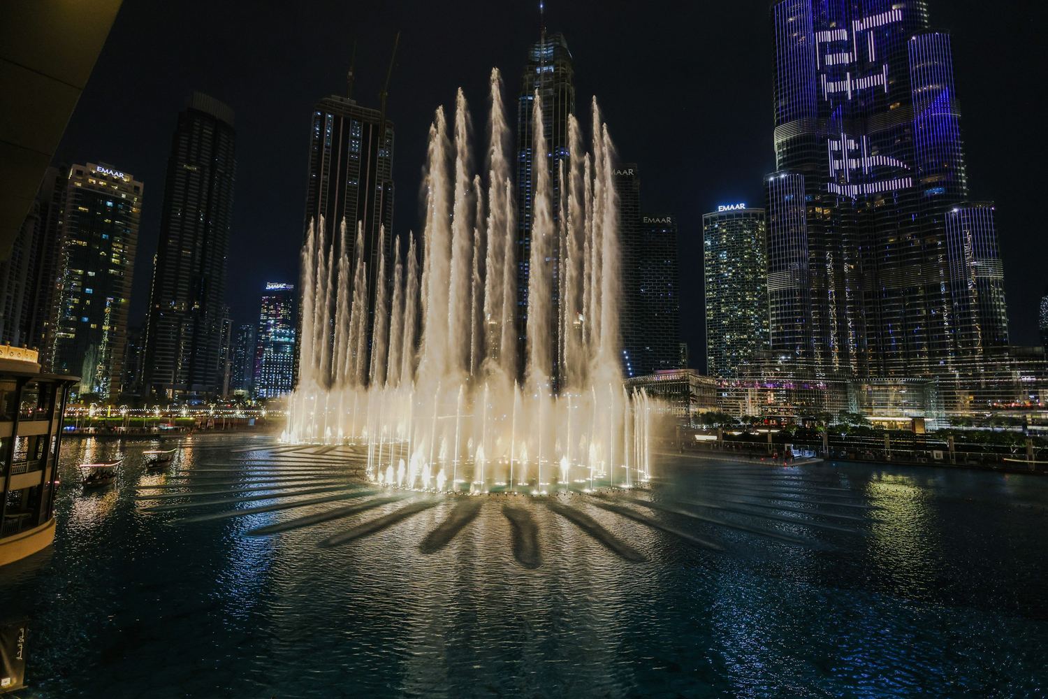 The Dubai Fountain at night